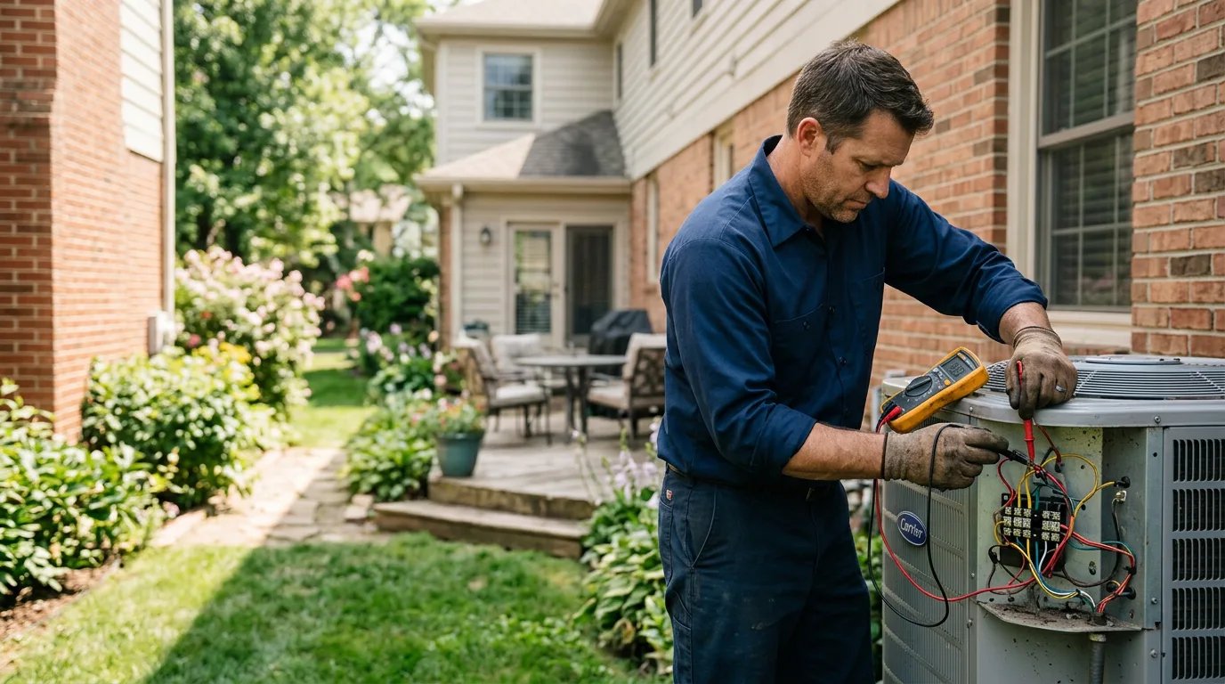 HVAC technician working near Plevna, KS